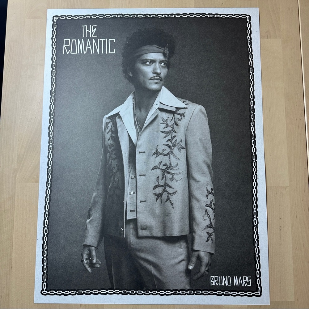 Bruno Mars 'The Romantic' promotional poster 18” by 24”